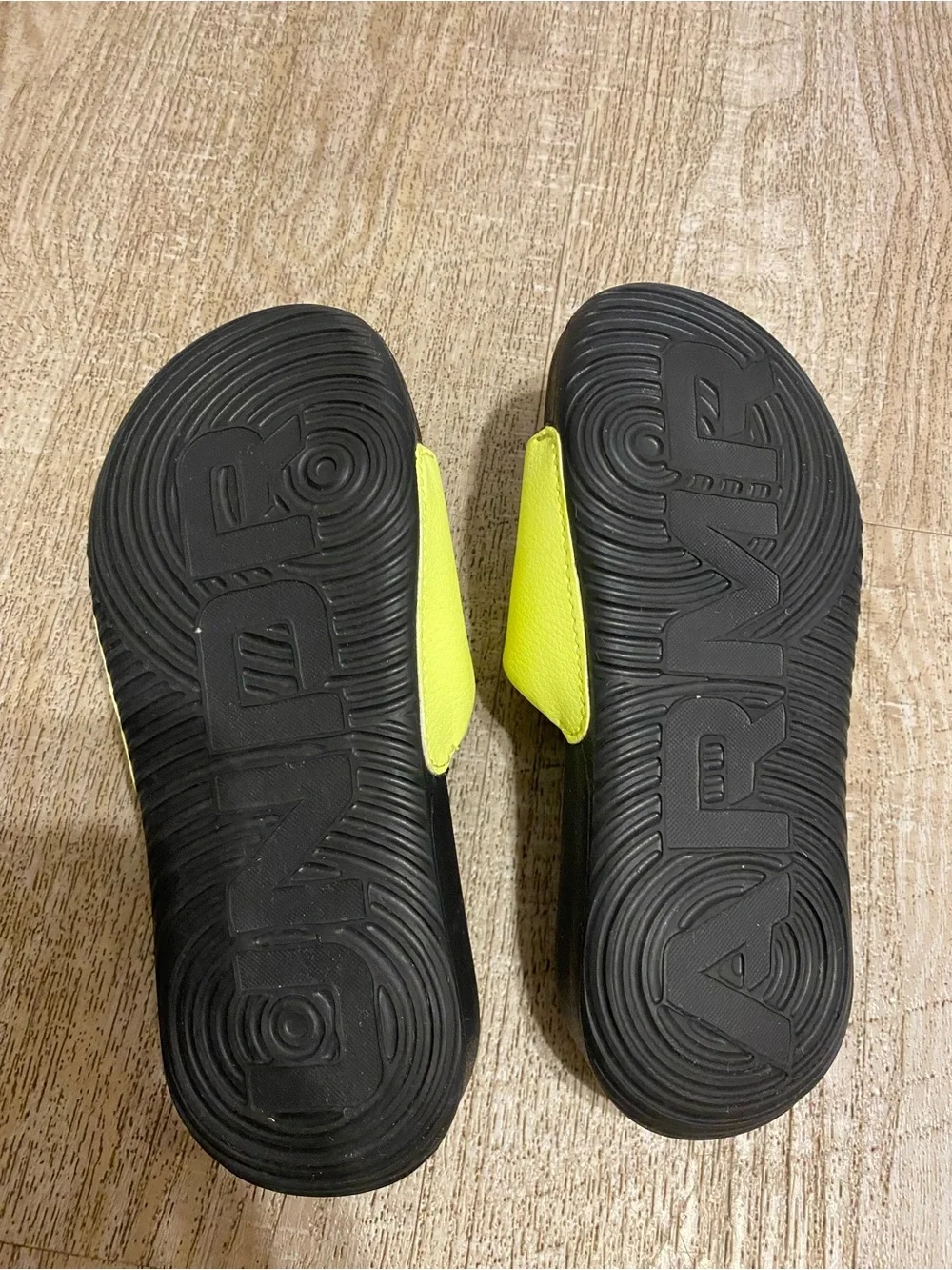 Under Armour Kids Neon Yellow and Black Slide Sandals